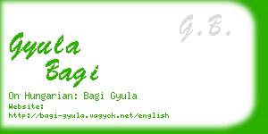 gyula bagi business card